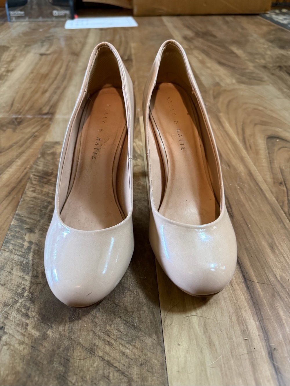 Kelly & Katie Blush Patent Round-Toe Heels